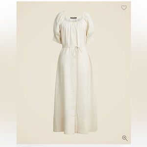 NWT $198 J Crew Button-up midi dress in linen Size XXS